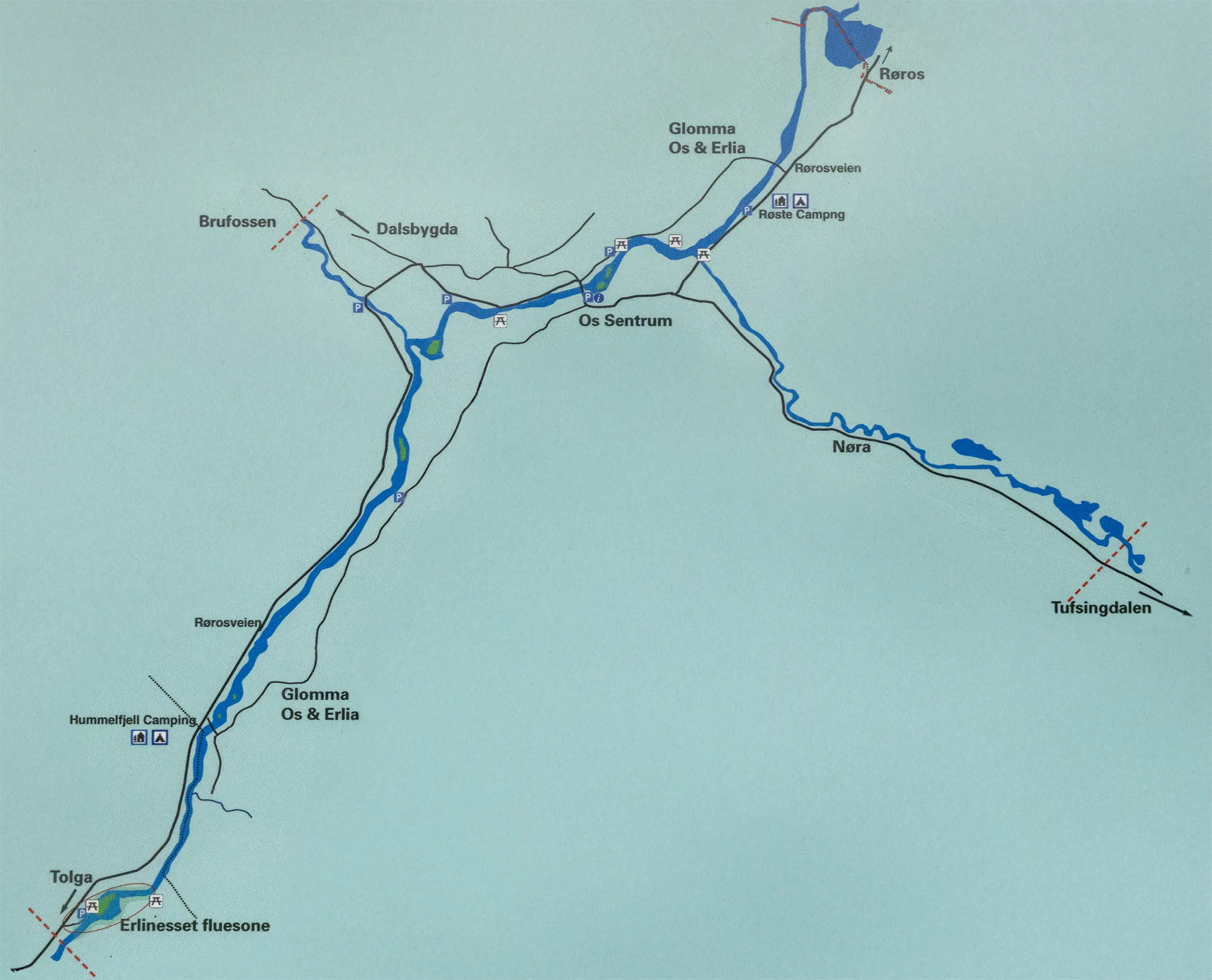 Kart oserlia Kart over fiske i Os og Erlia